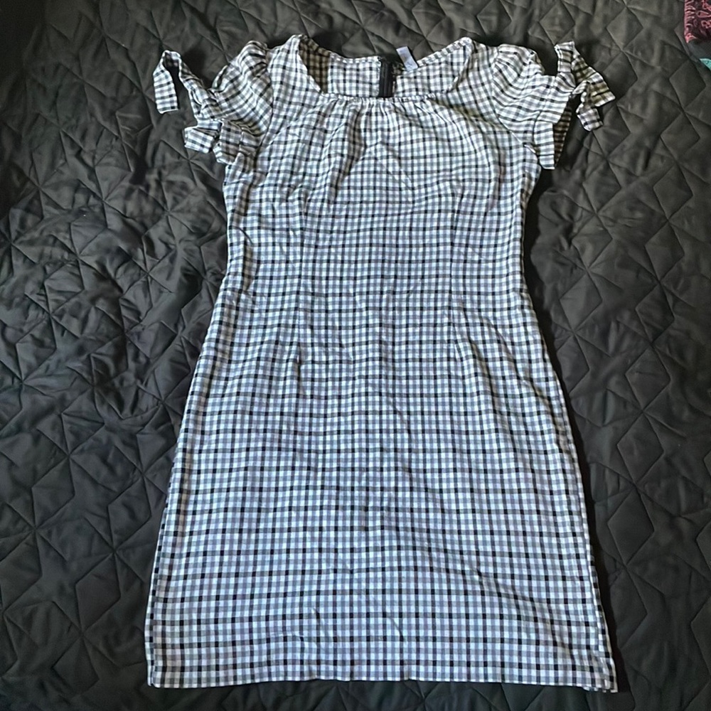 Gingham black and white dress